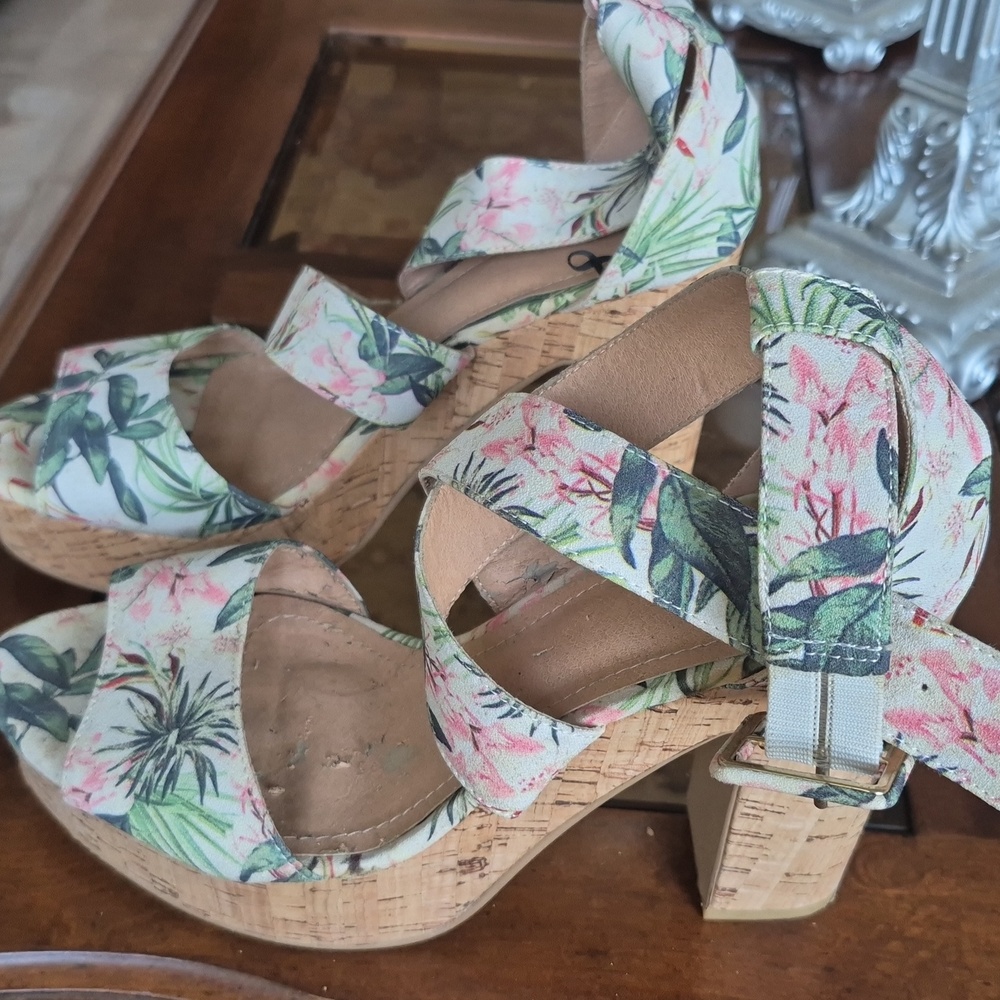 Floral Wedge Sandals